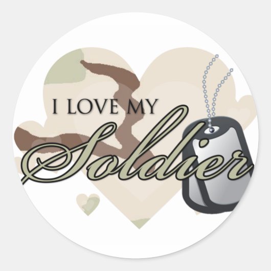 Sticker Rond Coeur Camouflage (Devant)