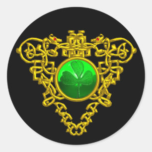 STICKER ROND CŒUR CELTIQUE DE LA SAINT PATRICK