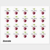 Sticker Rond Coeur cerise (Feuille)