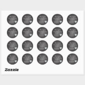 Sticker Rond Coeur Chalkboard personnalisé Faveurs de mariage (Feuille)