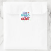 Sticker Rond Coeur chaud des mains froides (Sac)