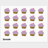 Sticker Rond Coeur Choco Chip Blueberry Cupcake (Feuille)