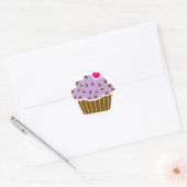 Sticker Rond Coeur Choco Chip Blueberry Cupcake (Enveloppe)