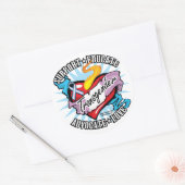 Sticker Rond Coeur classique transgenre (Enveloppe)