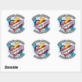 Sticker Rond Coeur classique transgenre (Feuille)