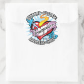 Sticker Rond Coeur classique transgenre (Sac)