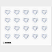 Sticker Rond Coeur coeurs shells merci plage bleu mariage (Feuille)