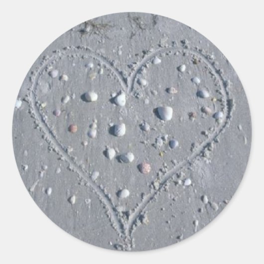 Sticker Rond Coeur (coquilles) (Devant)