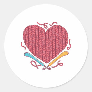 Sticker Rond Coeur crochet