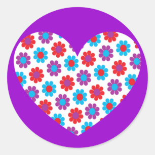 Sticker Rond Coeur d'alimentation des fleurs