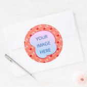 Sticker Rond Coeur d'amour orange (Enveloppe)