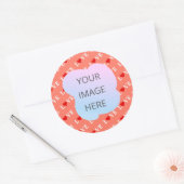 Sticker Rond Coeur d'amour orange (Enveloppe)