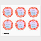 Sticker Rond Coeur d'amour orange (Feuille)