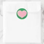 Sticker Rond Coeur d'amour rose fait main (Sac)