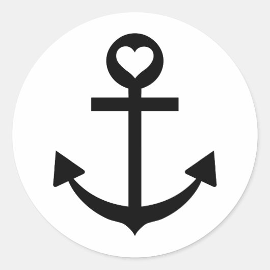 Sticker Rond coeur d'ancre du capitaine (Devant)