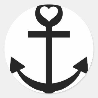 Sticker Rond coeur d'ancre du capitaine