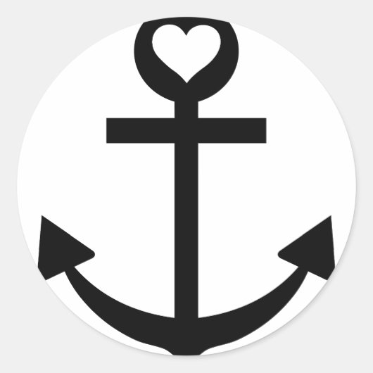 Sticker Rond coeur d'ancre du capitaine (Devant)