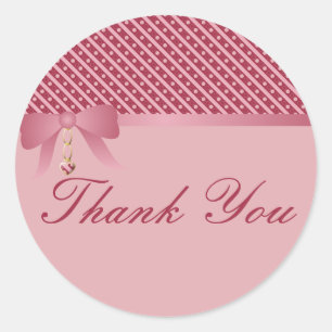 Sticker Rond Coeur Dangle Pink Frappes Et Points