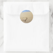 Sticker Rond Coeur dans le sable (Sac)