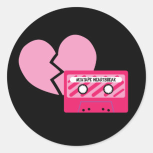 Sticker Rond Coeur de bande Mix