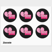 Sticker Rond Coeur de bande Mix (Feuille)