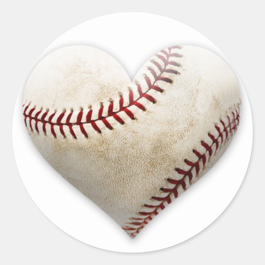 Sticker Rond Coeur de baseball (Devant)
