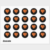 Sticker Rond Coeur de basket-ball 2 (Feuille)