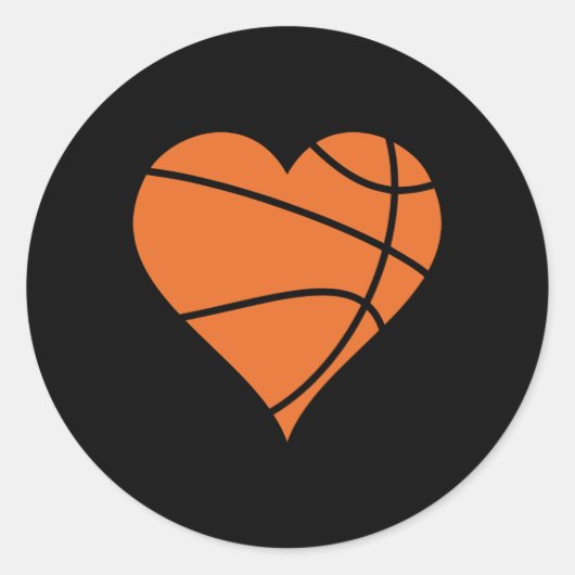 Sticker Rond Coeur de basket-ball 2 (Devant)