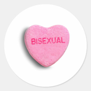 Sticker Rond Cœur de bonbon bisexuel