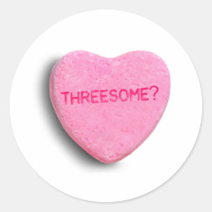 Sticker Rond Cœur de bonbon pour trois