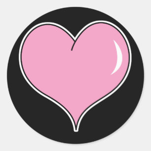 Sticker Rond Cœur de Bubble Gum Rose