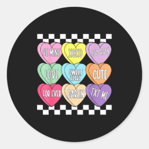 Sticker Rond cœur de candy de la Saint-Valentin cœur de convers