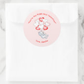 Sticker Rond Coeur de chat Personnalisé Saint-Valentin (Sac)