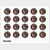 Sticker Rond Cœur de chocolat merci marron bronzé amour doux (Feuille)