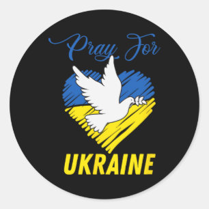 Sticker Rond Cœur de colombe d'Ukraine