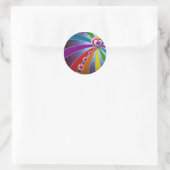 Sticker Rond Coeur de couleurs (Sac)