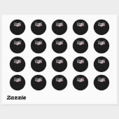 Sticker Rond Coeur de drapeau américain (Feuille)