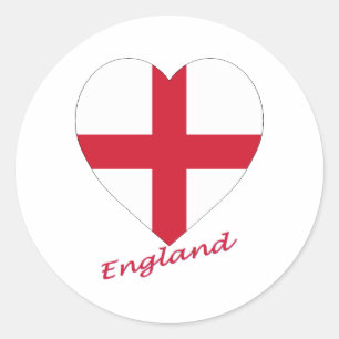 Sticker Rond Coeur de drapeau de l'Angleterre