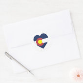 Sticker Rond Coeur de drapeau du Colorado (Enveloppe)