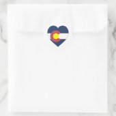 Sticker Rond Coeur de drapeau du Colorado (Sac)