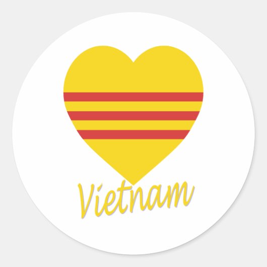 Sticker Rond Coeur de drapeau du Vietnam (sud) (Devant)
