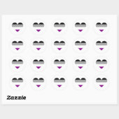 Sticker Rond Cœur de fierté asexuelle (Feuille)