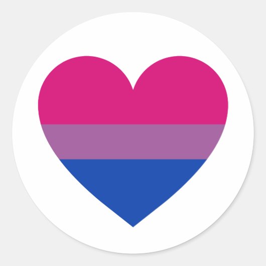 Sticker Rond Coeur de fierté bisexuel (Devant)