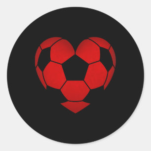 Sticker Rond Cœur de Football pour la Saint-Valentin pour Garço