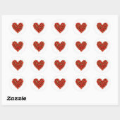 Sticker Rond Cœur de Fraise (Feuille)
