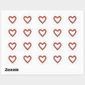 Sticker Rond Cœur de fraise (Feuille)