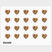 Sticker Rond Cœur de fruit (Feuille)