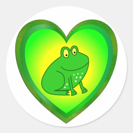 Sticker Rond Coeur de grenouille (Devant)