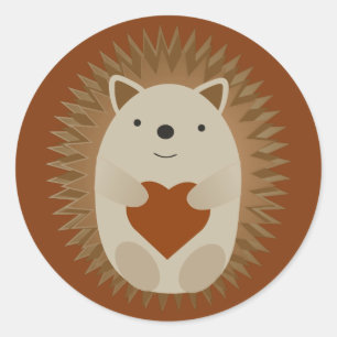 Sticker Rond Coeur de hérisson