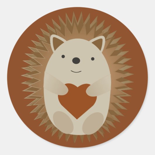 Sticker Rond Coeur de hérisson (Devant)